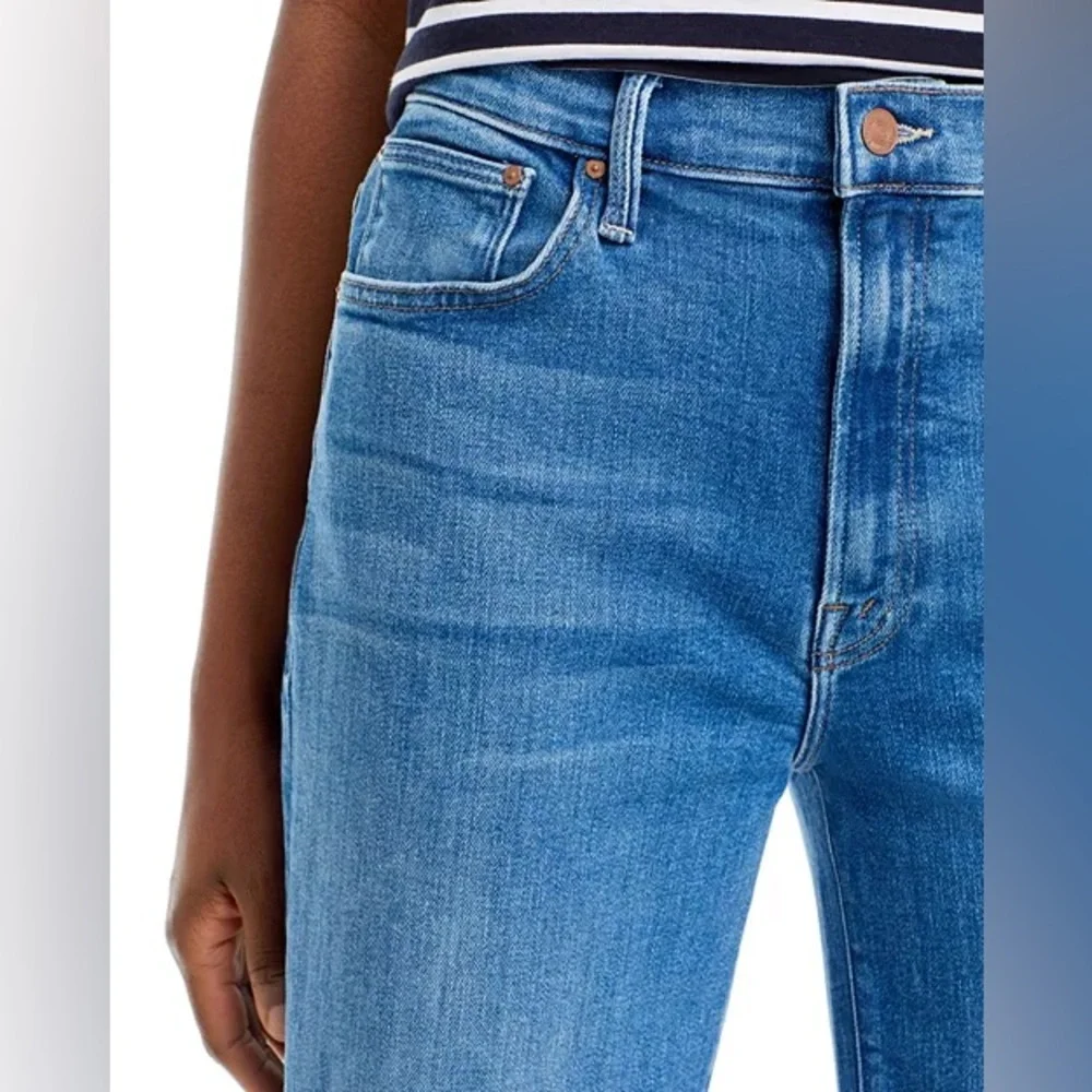 MOTHER The Dodger High Rise Ankle Wide Leg Jeans in Work Hard Play Hard - Picture 5 of 11